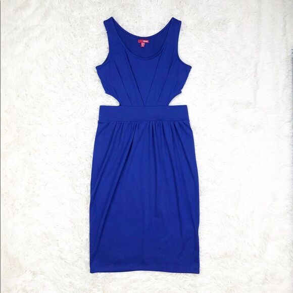Bongo Bright Blue Cutout Bodycon Dress Small - Picture 1 of 7
